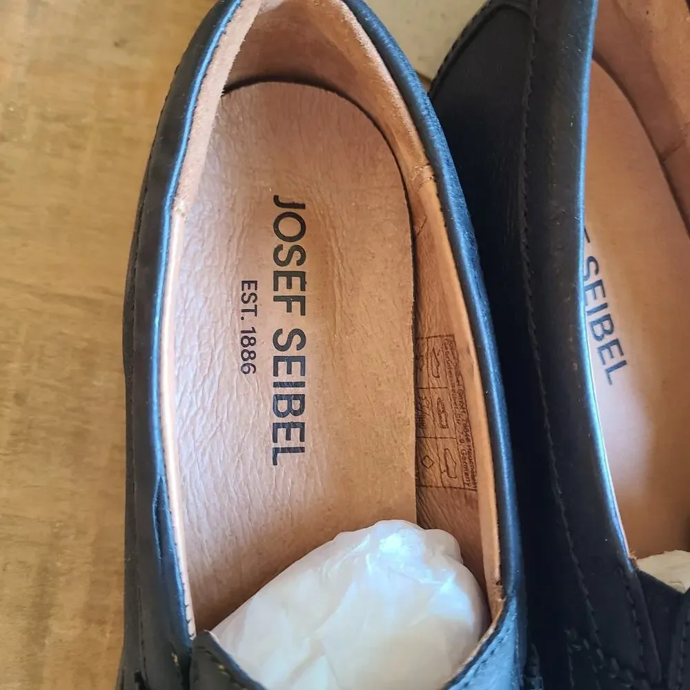 Josef Seibel Shoes Women's Sienna 96 Leather Loafers Black EU 37 Comfort 6-6.5‎